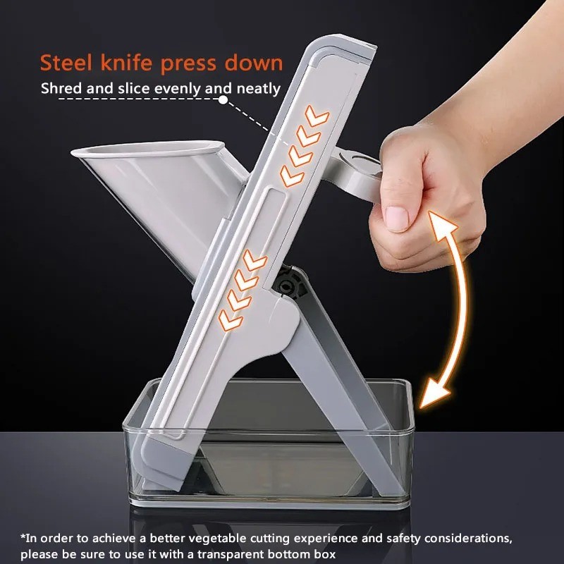Youpin Multifunctional Vegetable Cutter Household Adjustable Vegetable Fruit Meat Slicer Grater Kitchen Tool - Image 3