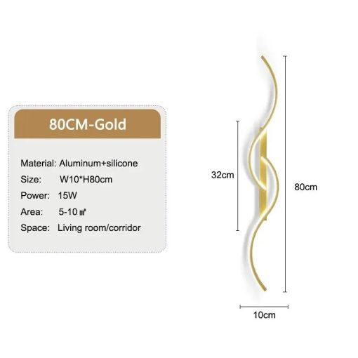 Indoor Stepless Dimmable LED Wall Lights Sofa Background Wall Sconce Black Gold LED Wall Lamps with RC for Bedroom Living Room - Image 3