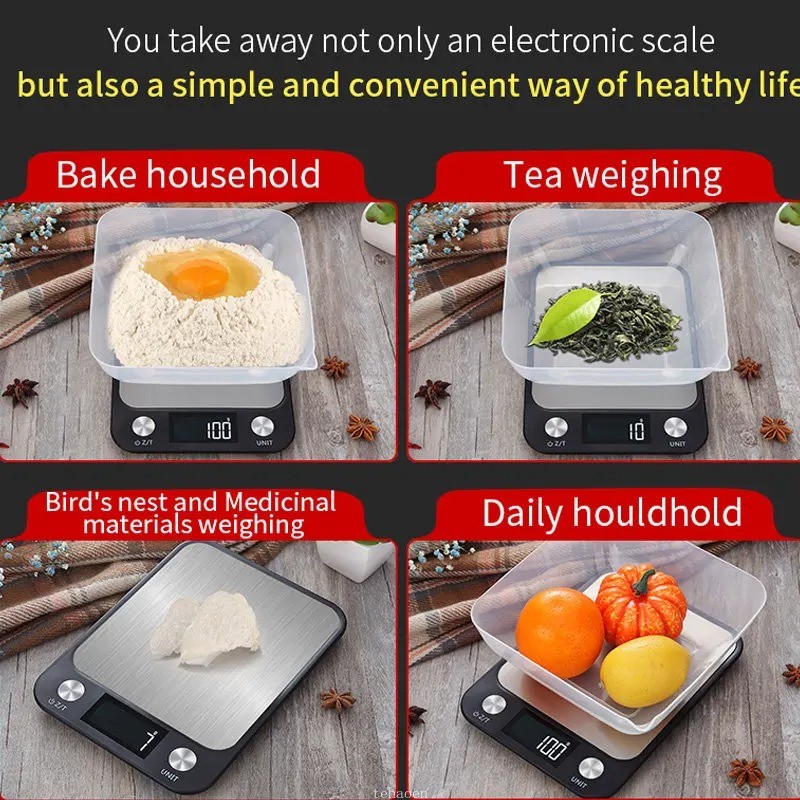 Kitchen Scale 15Kg/1g Weighing Food Coffee Balance Smart Electronic Digital Scales Stainless Steel Design for Cooking and Baking - Image 4